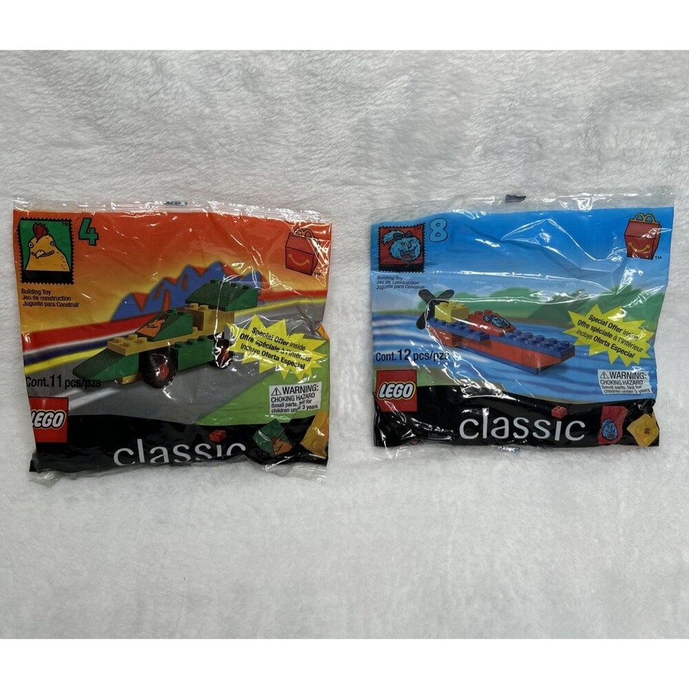 Vtg 1999 LEGO McDonald’s Happy Meal Toys Chicken Car Classic Boat 90s Toys